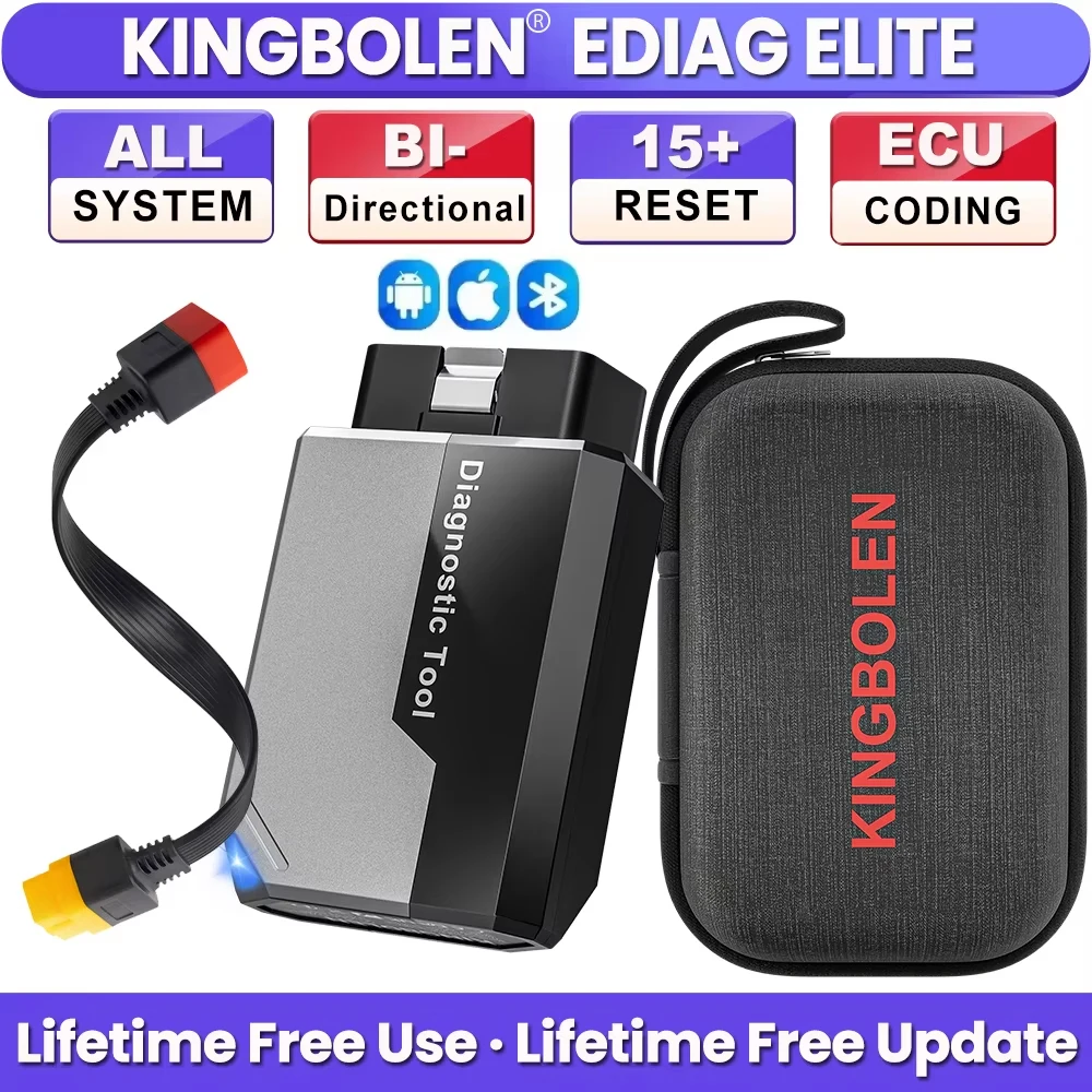 Nouvel outil de diagnostic automobile Kingbolen Ediag Elite 2026, gratuit à vie, pour tous les systèmes, 15 fonctions de réinitialisation, codage bidirectionnel de l'ECU, scanner OBD2 automatique. 1 Nouvel outil de diagnostic automobile Kingbolen Ediag Elite 2026, gratuit à vie, pour tous les systèmes, 15 fonctions de réinitialisation, codage bidirectionnel de l'ECU, scanner OBD2 automatique. 1