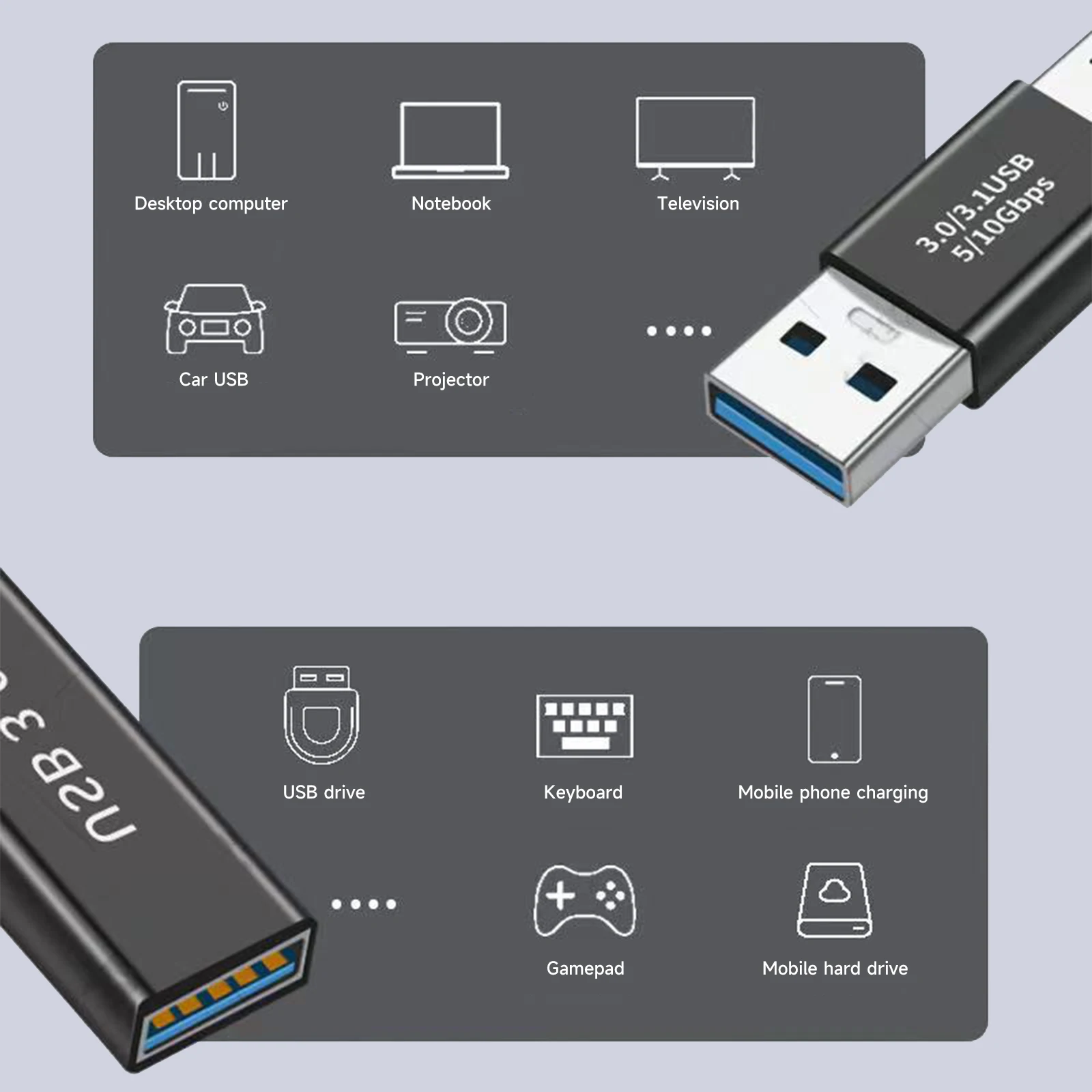 12개 USB-C to USB 3.0 암-암, 수-수, 암-수 어댑터 노트북용 OTG 안드로이드 폰 태블릿 오피스용
