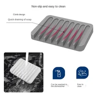 Bathroom Silicone Soap Dish Drain Bath Drain Soap Rack Kitchen Countertop Sponge Rack Drying Tray 5