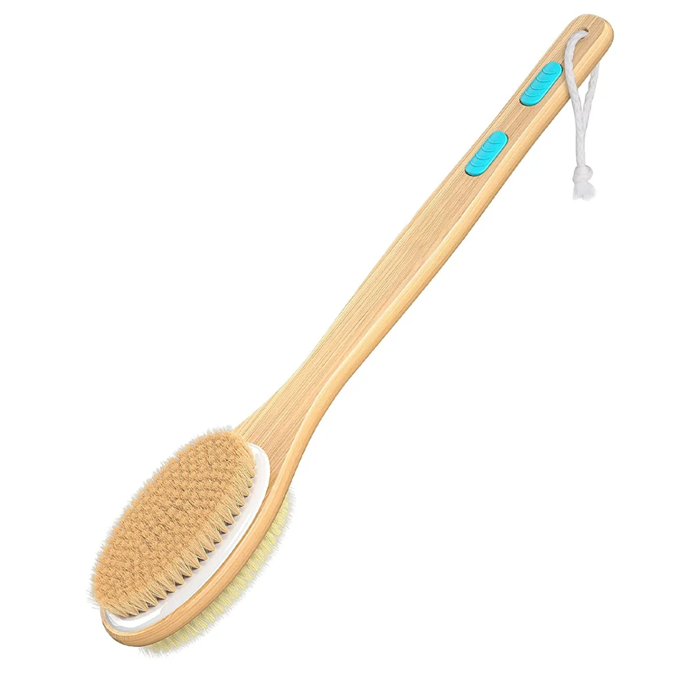 Dual-Sided Shower Brush with Soft and Stiff Bristles
