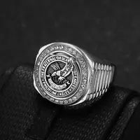 Fashion Men Ring Domineering Philippines Eagle Animal Stainless Steel Ring Anniversary Birthday Wedding Banquet Party Jewelry 2