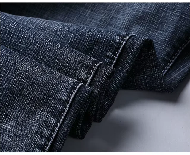 Wthinlee New Business Men's Jeans Casual Straight Stretch Fashion Classic Blue Black Work Denim Pant Trousers Male  Clothing 6