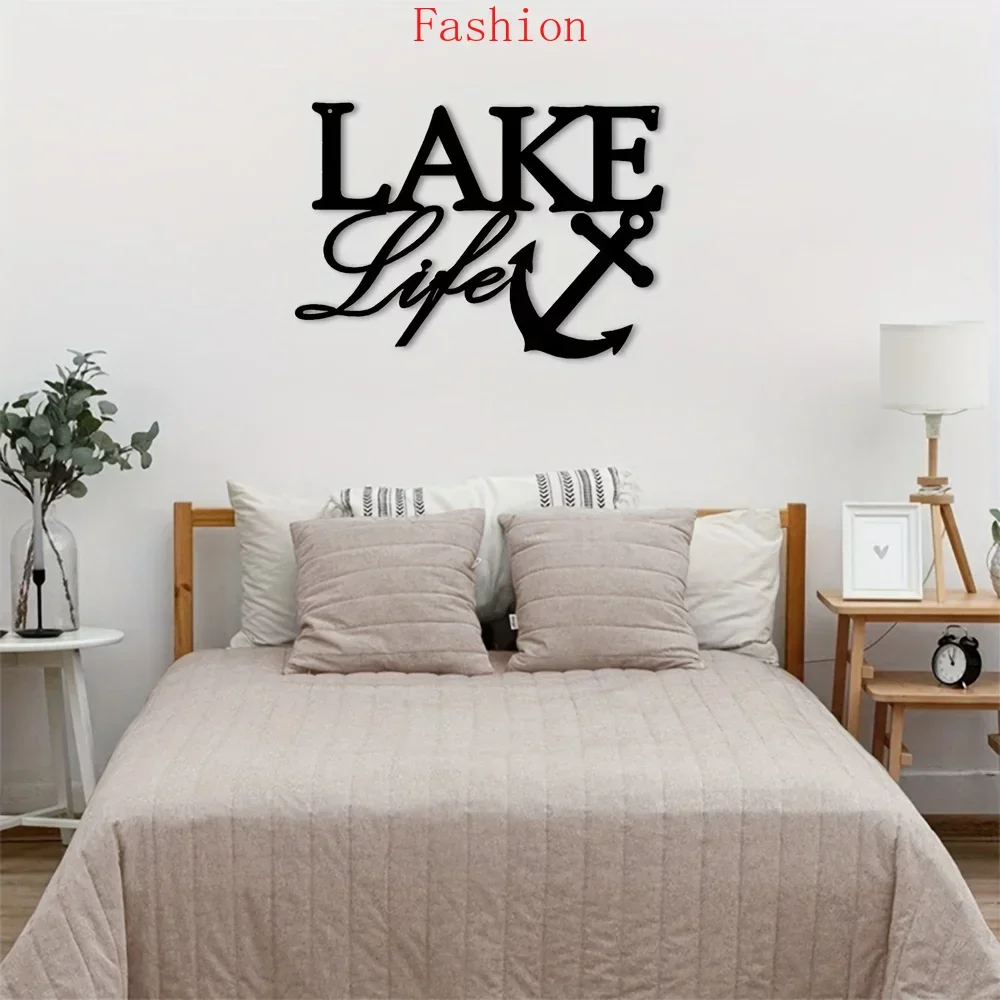 

Lake Life Coastal River Outdoor Decor Metal Wall Art Interior Decoration Home Wall Hanging Home Decor Artwork Livingroom Bedroom