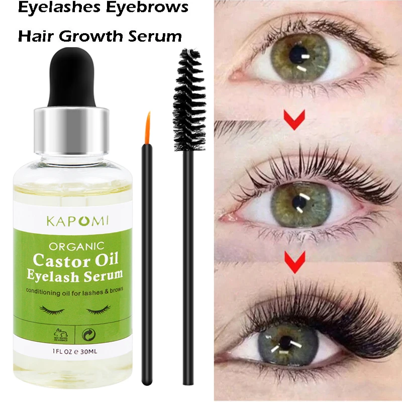

Natural Castor Oil Eyelashes Growth Essential Oil Thick Longer Nourishing Enhancer Hair Treatment Eyebrow Rapid Growth Liquid