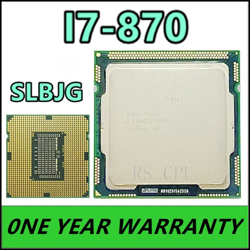 

I7-870 i7 870 SLBJG 2,9 ГГц четырехъядерный процессор 8 Мб 95 Вт LGA 1156
