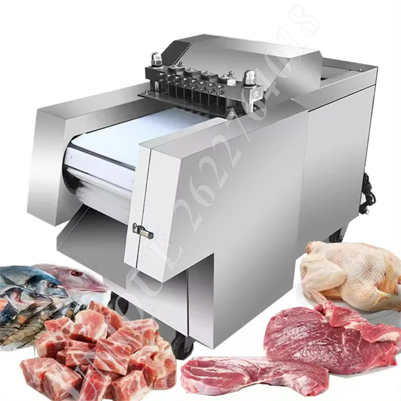 

High Quality 600-750kg/H Automatic Poultry Meat Dicer Commerical Frozen Chicken Beef Slicer Meat Cube Cutter Machine