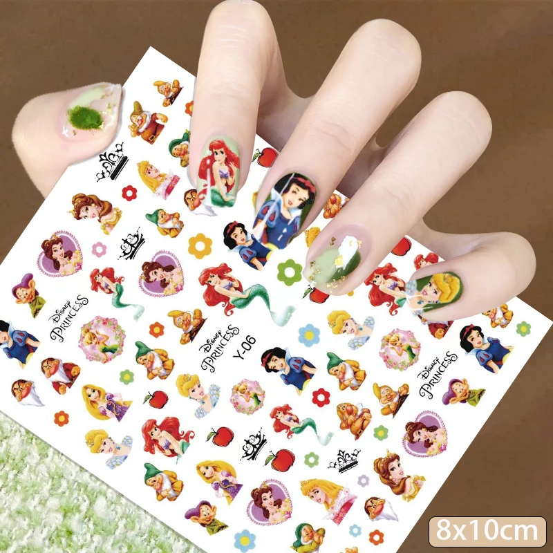 Nail Stickers Mickey Mouse Tigger Stitch Cartoon Nail Stickers Nail Art Decals Disney Princess Donald Duck 3D Stickers Press on Nails