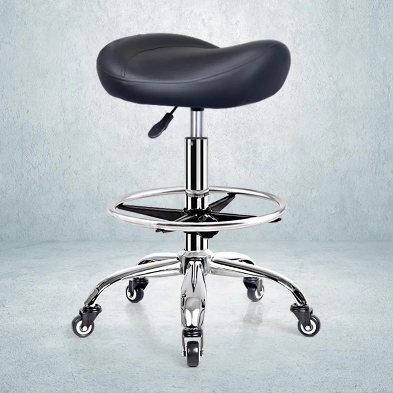 Stylist Swivel Chair Horse Saddle Wheels Pedicure Professional Aesthetic Chair Tattoo Sedia Girevole Salon Furniture LJ50BC