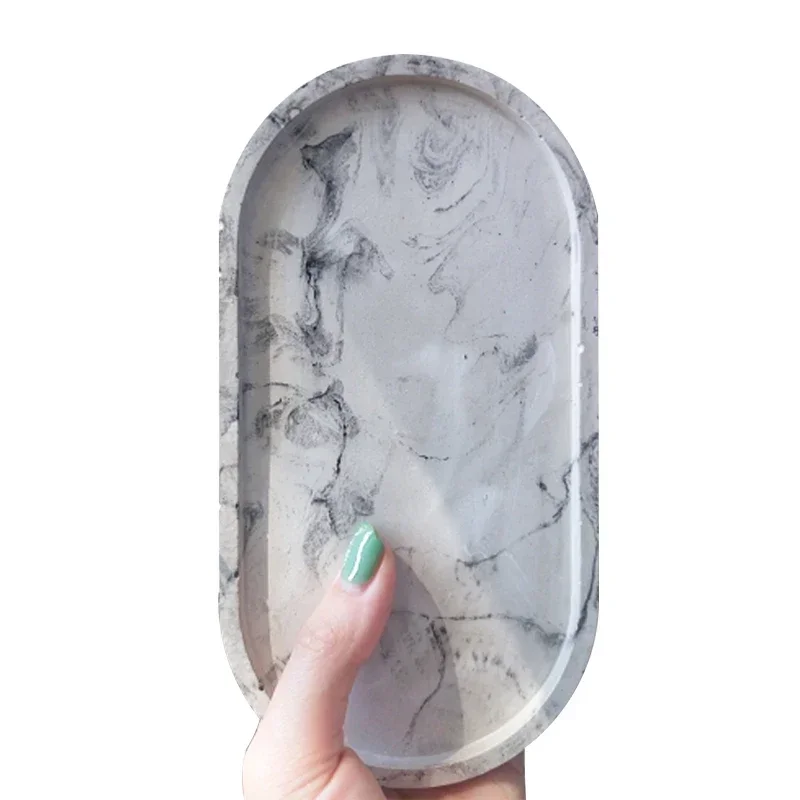 Oval Tray Cement Silicone Molds DIY Flower Pot Concrete Plaster Mould Ashtray Coaster Crystal Mould Gypsum Mold Home Decor Craft