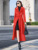 New Women Long Woolen Coat Autumn Winter Fashion Simplicity Double Breasted Slim Wool Blends Overcoat Thicken Warm Outerwear #6