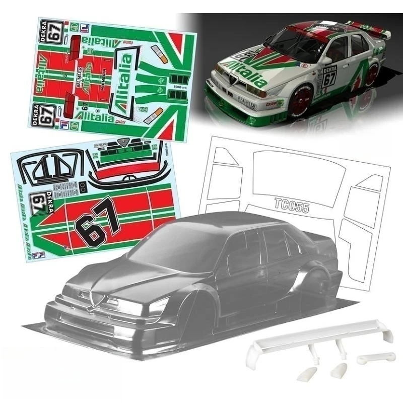 

TeamC Bodies 190mm Body 1/10 Romeo 155 V6 TI Clear Lexan Car Shell W/3D Rear Wing/Mirrors for Rc Drift Car Tamiya TT01 02 Kyosho