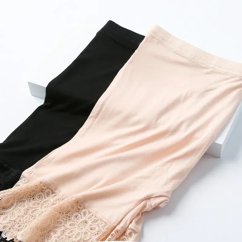 40KG-80KG Women Plus Big Size Safety Pants Elastic Soft Comfortable Modal Material Nude/Black Shorts Lace Safety Short Pants Safety Shorts,Safety Pants,Women Shorts Underwear