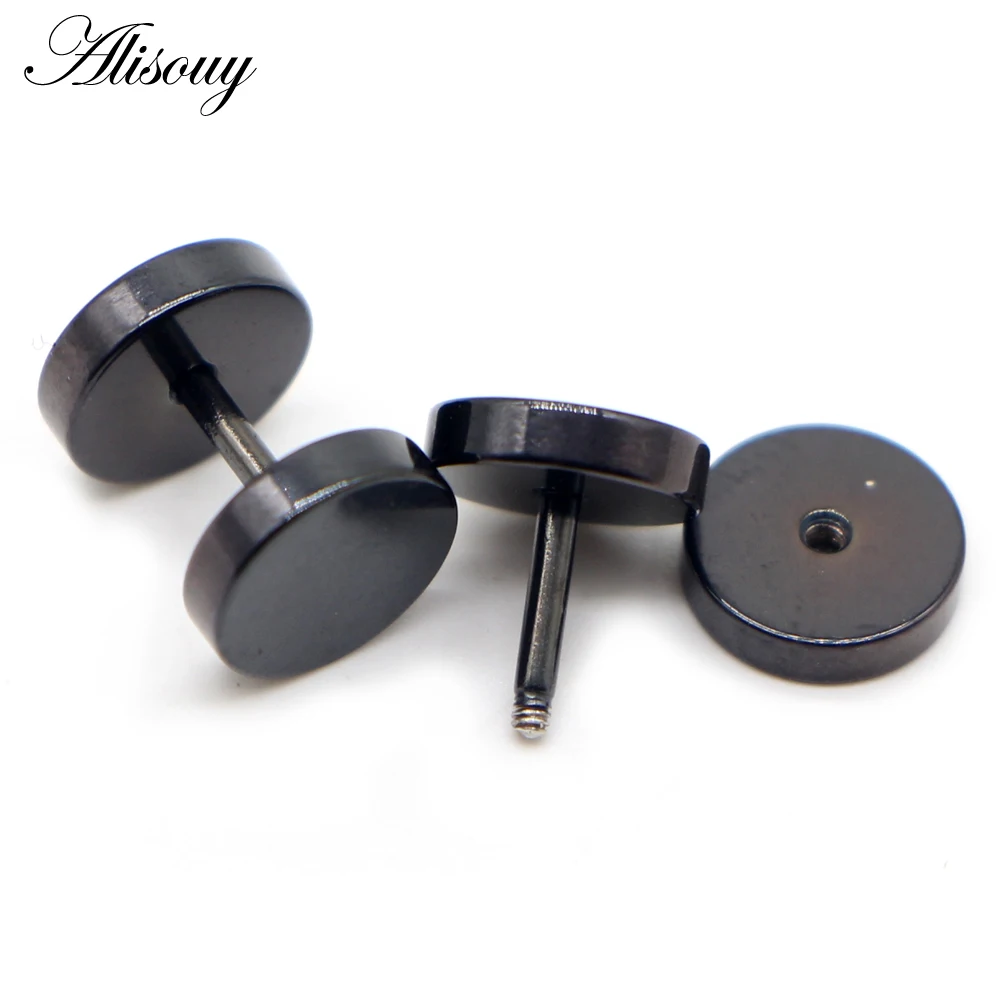 Man Women Barbell Ear Studs Earrings 1PC