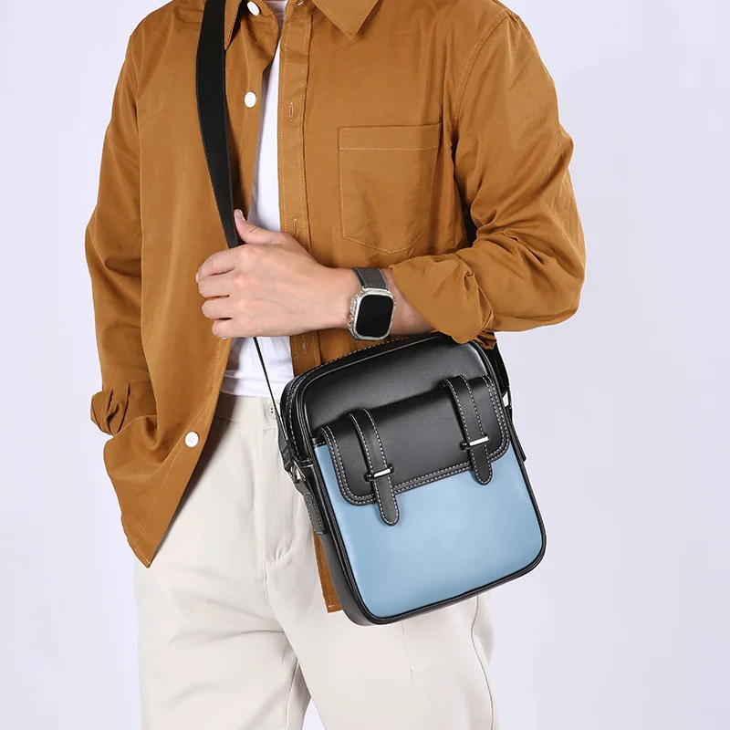 Men's Crossbody Bag Small Multi Compartment Casual Sling Bag New Fashion Lightweight Travel Shoulder Bag