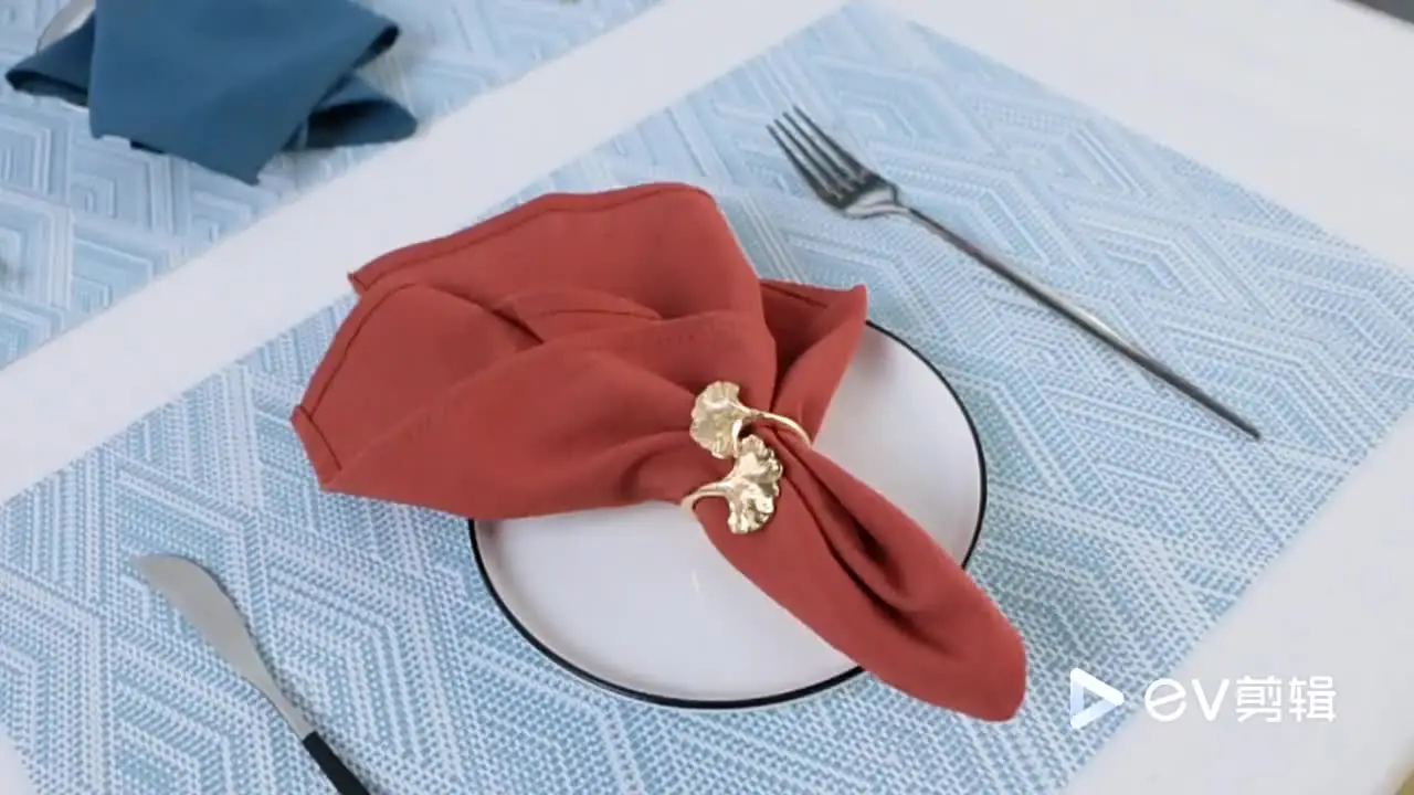 3 Serviettes De Table En Lin Soline - Bleu Azur - 19.03