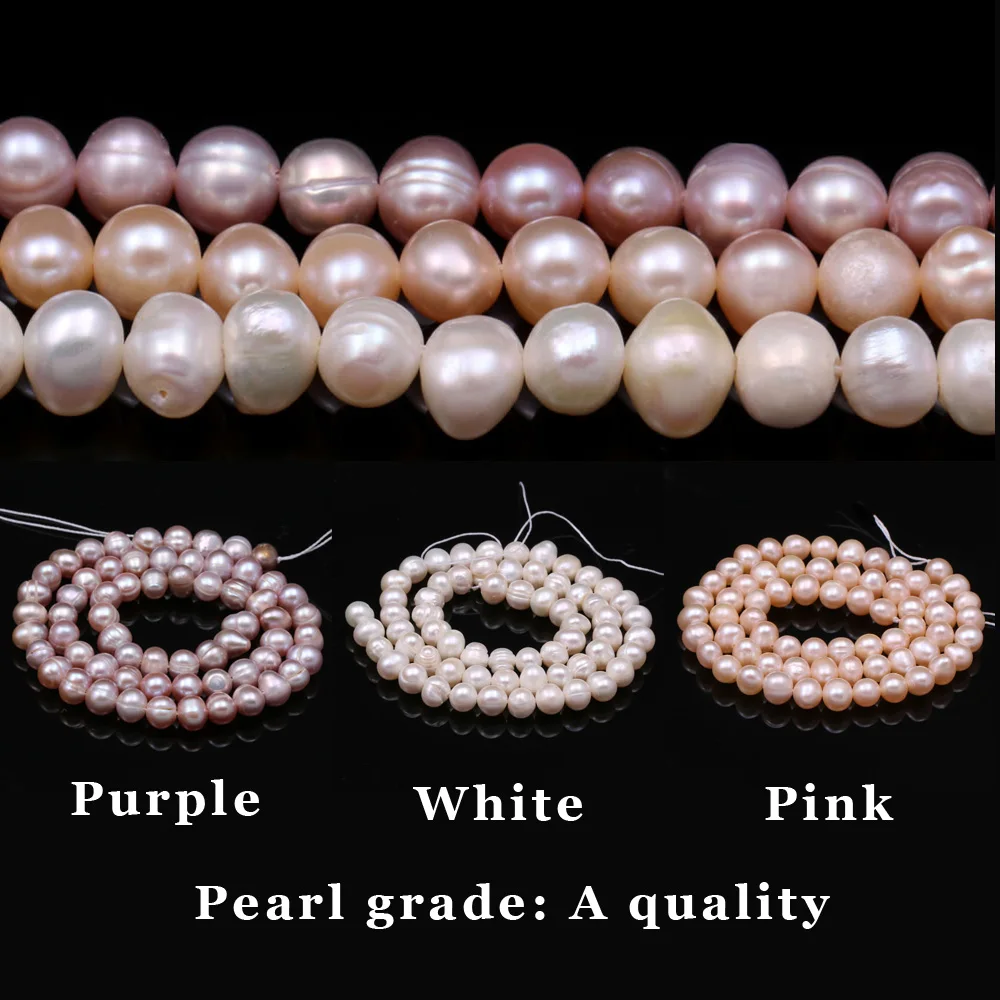 

100% A Quality Natural Freshwater Pearls Round Irregular Shape Spacer Baads for Jewelry Making DIY Necklace Bracelet Accessories