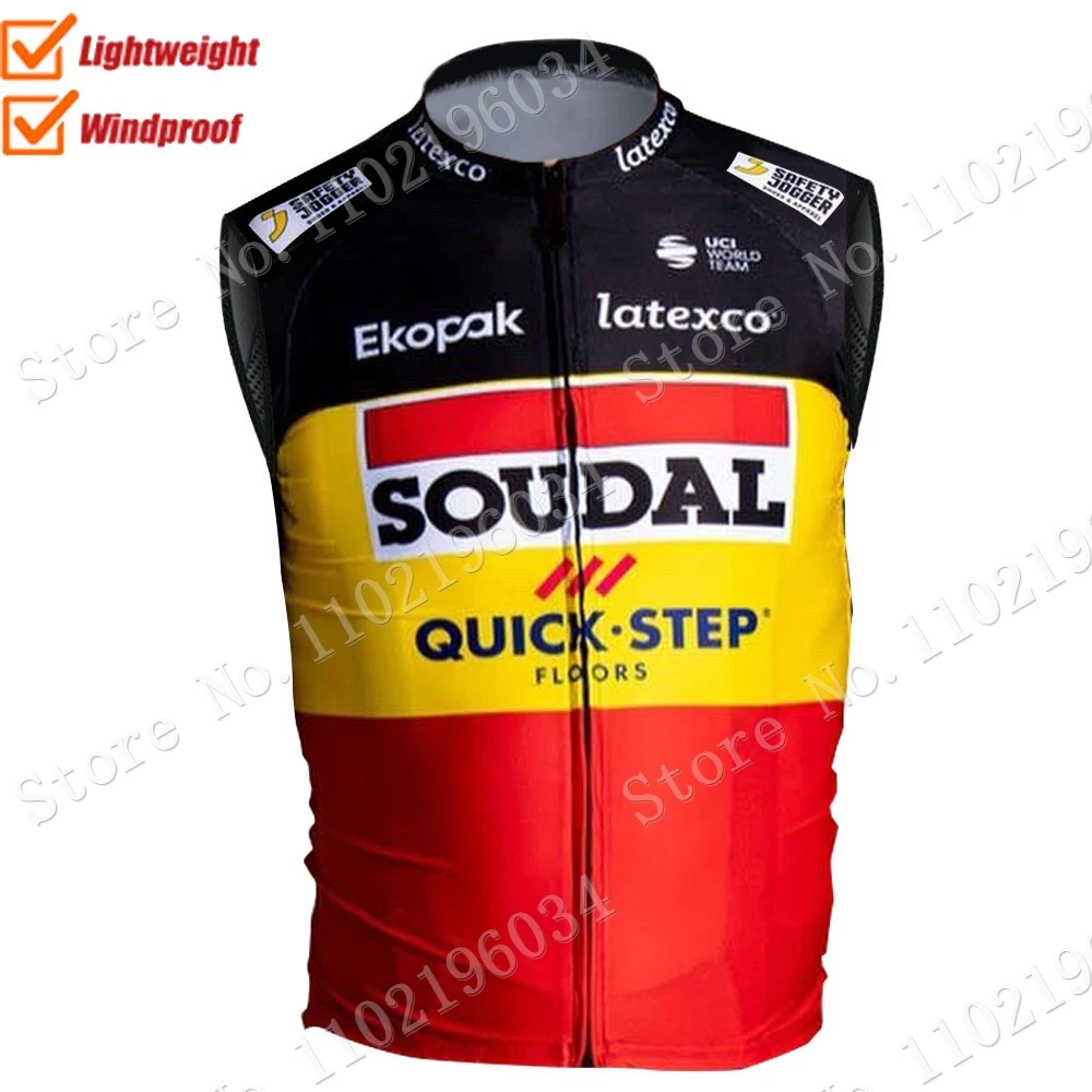 Soudal Quick Step Team dark blue windproof lightweight race road cycling sleeveless wind vest gilet MTB