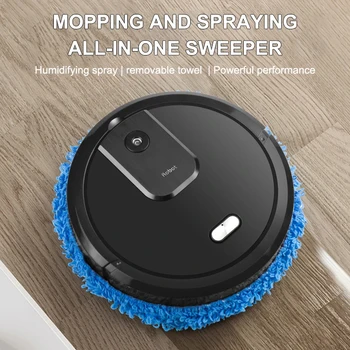 NUOVO Robot Aspirapolvere e Lavapavimenti Intelligente, Pulizia a Secco e Umido, Ricaricabile, Elettrodomestico con Funzione Umidificante e Spray