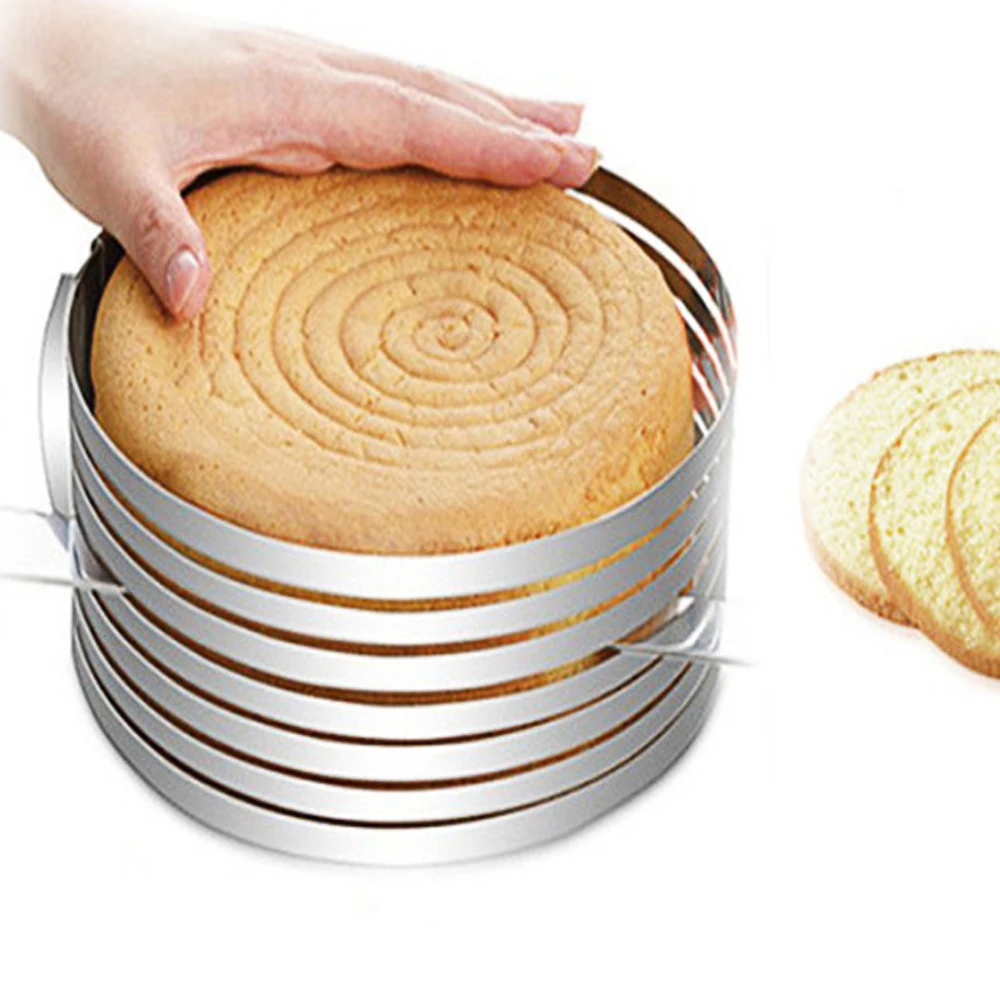20CM 30CM Adjustable Round Bread Cake Cutter Slicer Stainless Steel 7 Layers Slicer Mousse Ring Mould Baking Gadgets cookie cutter baking mold cookie mould