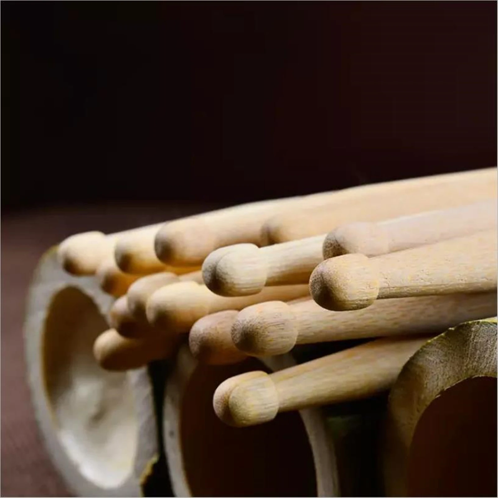 Miwayer 7A /5A/5B Bambus-Drumsticks, 15,2 cm, leicht, langlebig, mit tropfenförmigen Spitzen, Musikinstrumenten-Percussion-Zubehör – Detail 10
