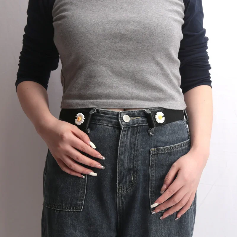 Women Buckle-Free Elastic Waist Belt for Pants Person Adjustable Seamless Invisible Waist Buckle Jeans Waist Tightening Tool