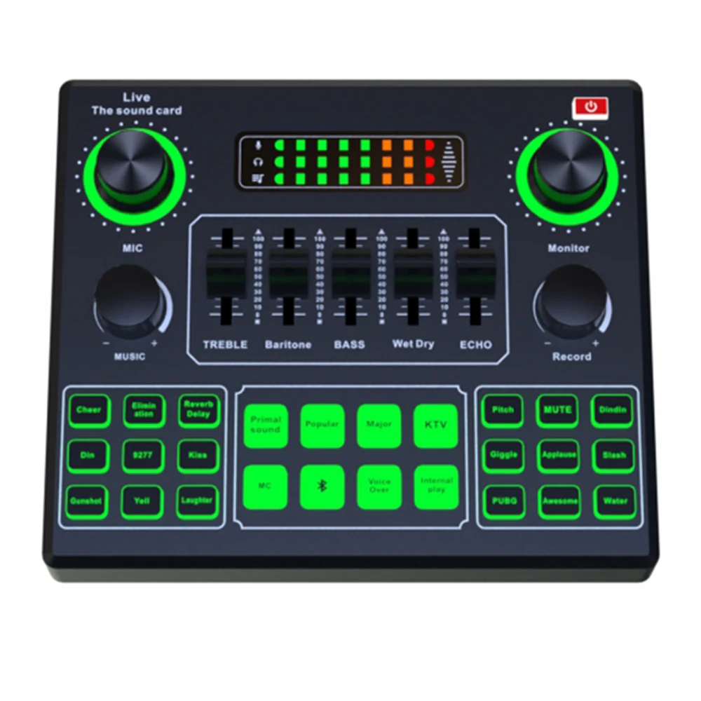 라이브 스트리밍 녹음용 전문 V9SJ 오디오 믹서, 사운드 카드 믹싱, 홈 노래방, KTV 음악 노래