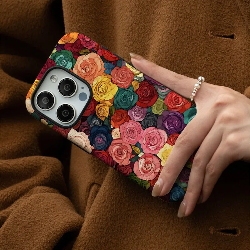 Colorful Flower 2-in-1 Film Shell Phone Case