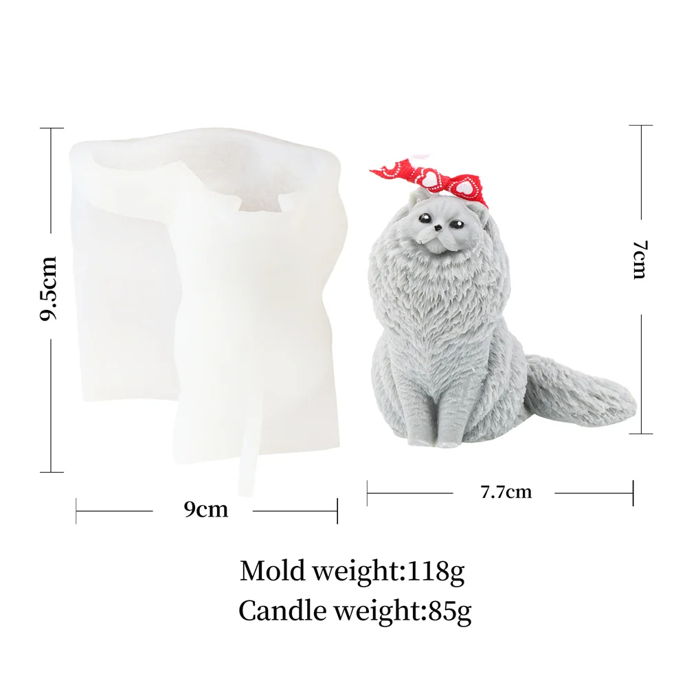 Aromatherapy Candle Mold Animals Pet Silicone Candle Mold Dog Cat Bulldog Soap Ornament Handmade Resin Plaster Mould