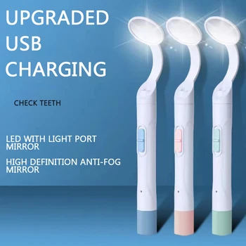 Dental LED Light Mouth Mirror Portable Reusable Dentist Oral Checking Fog Bright Tooth Care Hygiene Clean Instrument