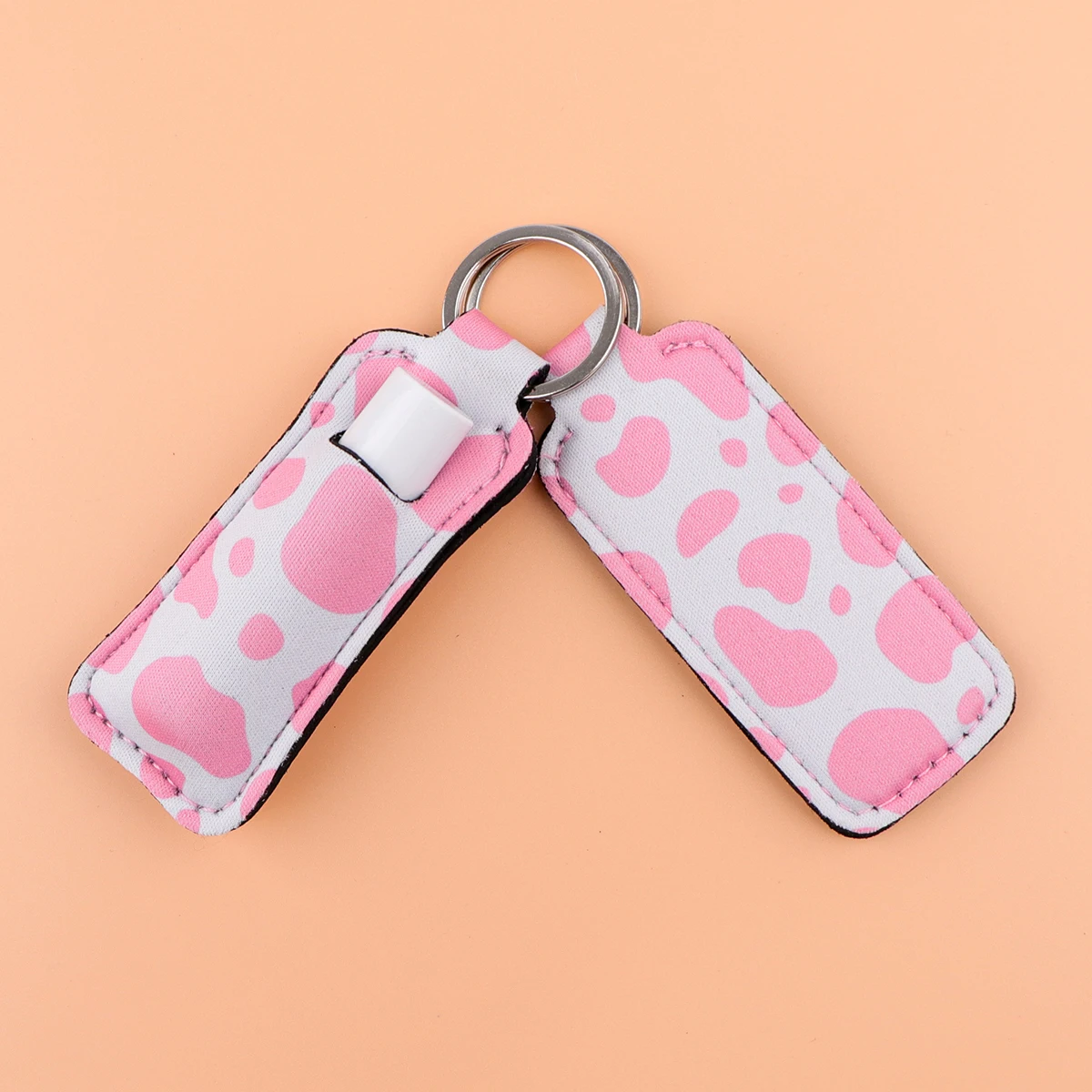 Leopard Print Lipstick Holder Keychain - Fashionable Chapstick and Lip Balm Accessory