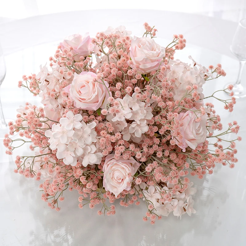 Pink Babys Breath Centerpieces