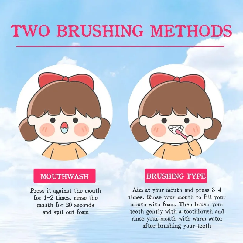 Teeth health product children's toothpaste cavity prevention repair decay dental stain cleansing remove bad breath whitening foam