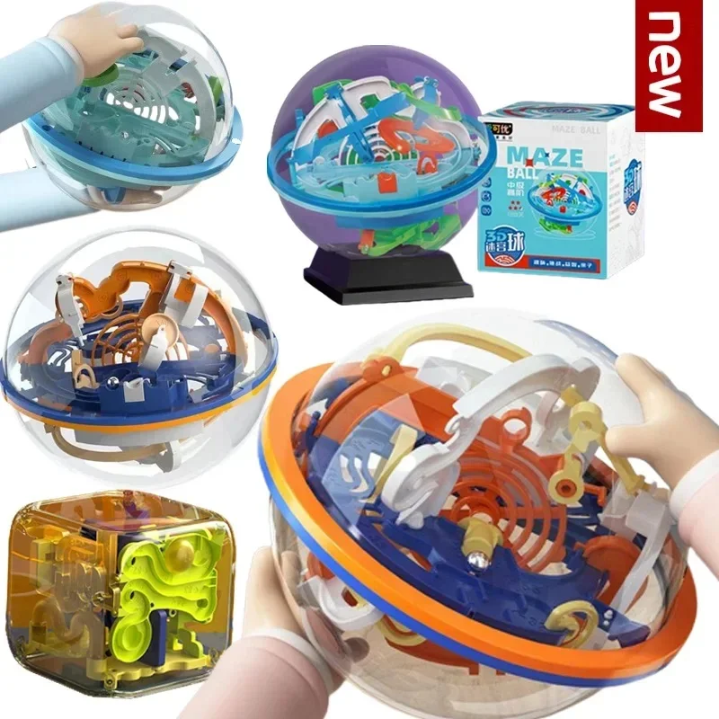 Magic 3D Intellect Maze Puzzle Ball Brain Games 299 Challenge Obstacles Maze Ball Game with Education Gift for Kids and Adults