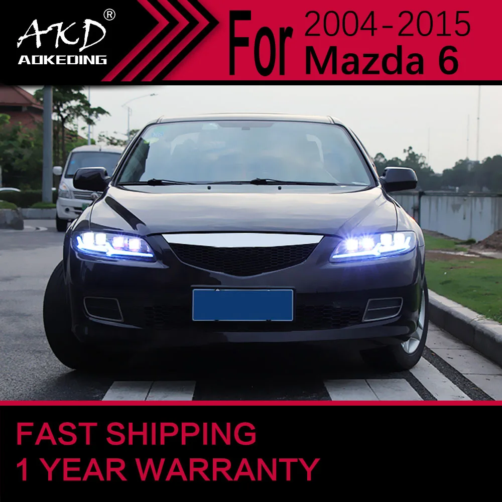 Car Lights Mazda 6 Atenza LED Headlight 2004-2015 Mazda6 Lamp Drl Projector Automotive Accessories