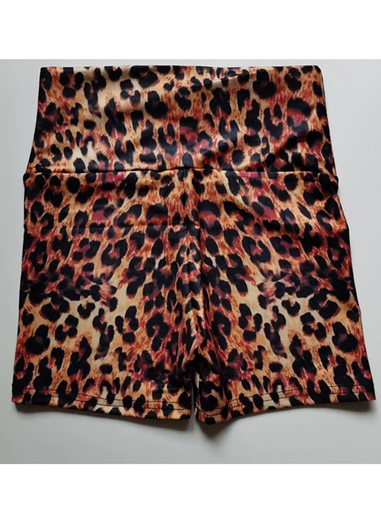 New Leopard Sexy Shorts for Women Fitness High Waist Hip Lift Sports Tight Running Gym Yoga