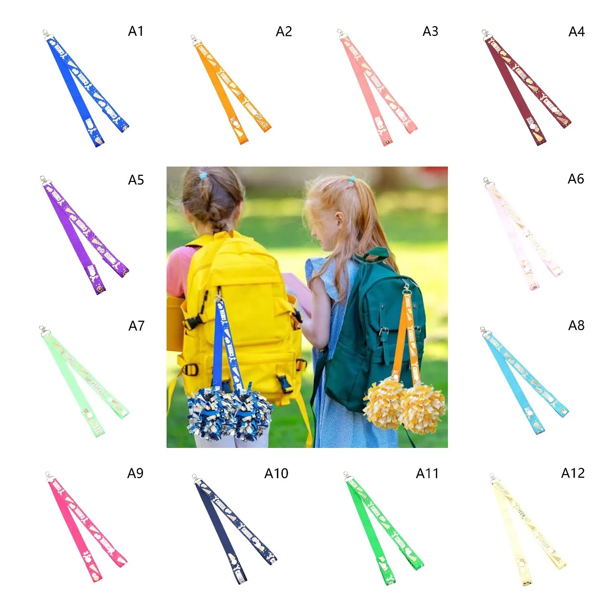 1Pc Creative Glitter Ribbon Keychain Cheerleader Keychain Pendant ...