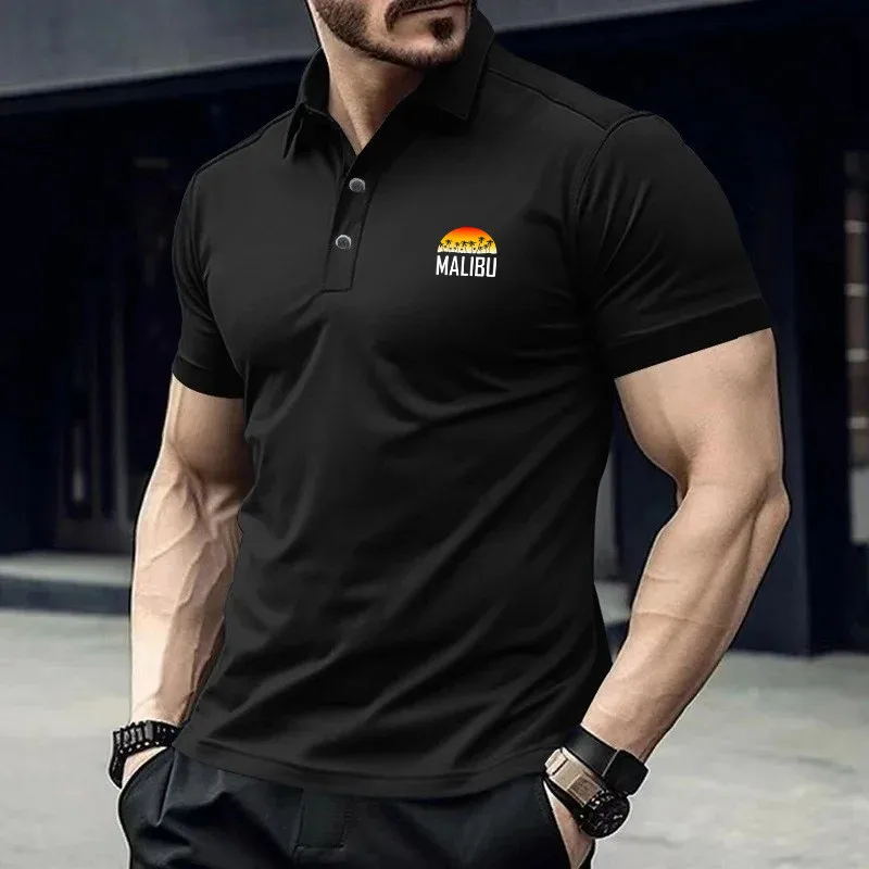 

Men's Summer T-shirt Fashion Business Casual Sports Casual Golf Sweatshirt Holiday Shirt High-end Short Sleeve POLO T-shirt
