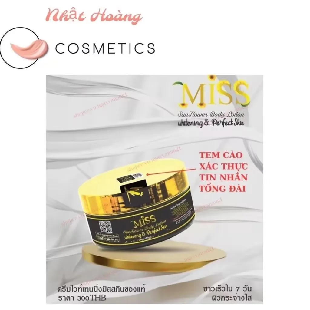 Kem Body miss thai lan 400g hu to Ri Dau Vang Cao Cap 170g Chong nang