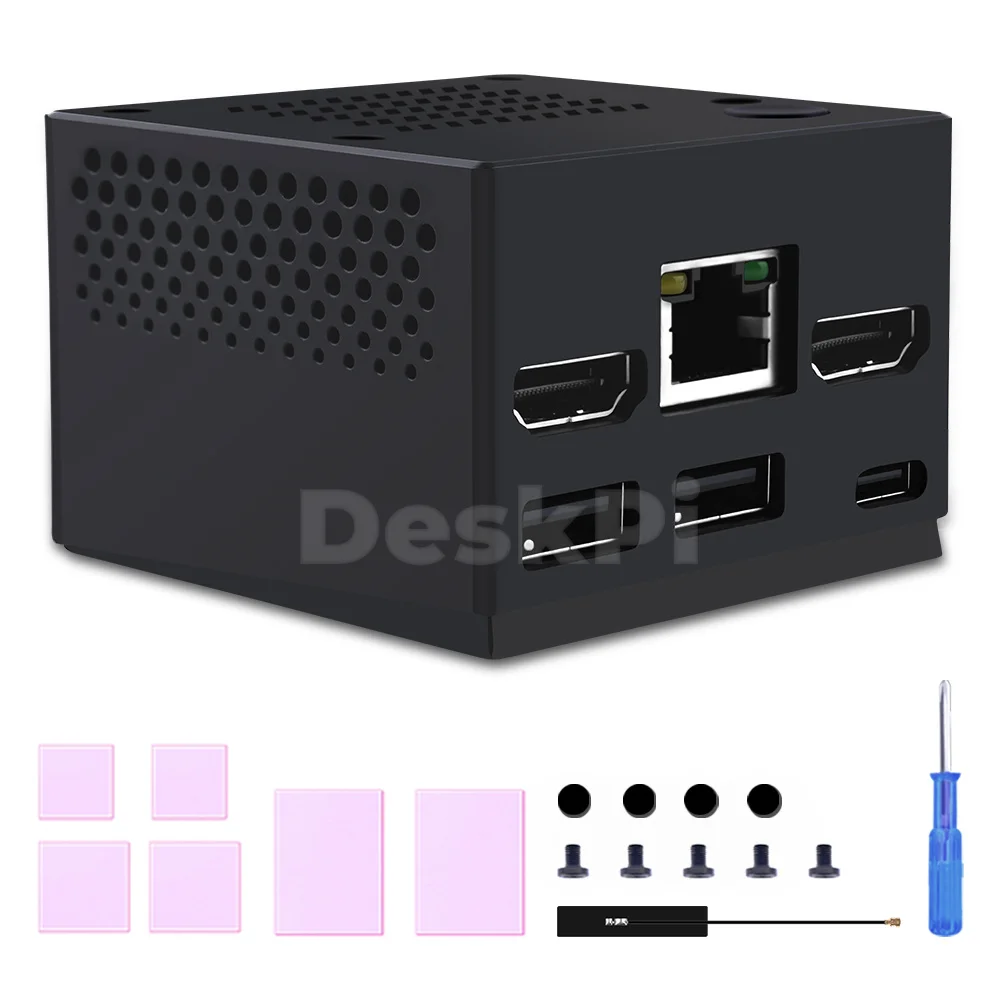 Mini Radiador de Liga de Alumínio para Raspberry pi Cm4 Deskpi Mini Cube Integrando um Ventilador Silencioso Antena Ipx - Imagem 4