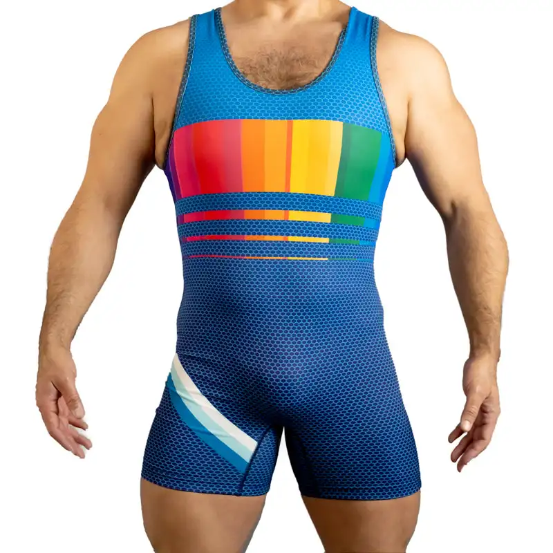 Wrestling Singlets Suit Boxing One Piece Bodysuit Iron Gym Weightlifting Fitness Skinsuit PowerLifting Running Wear