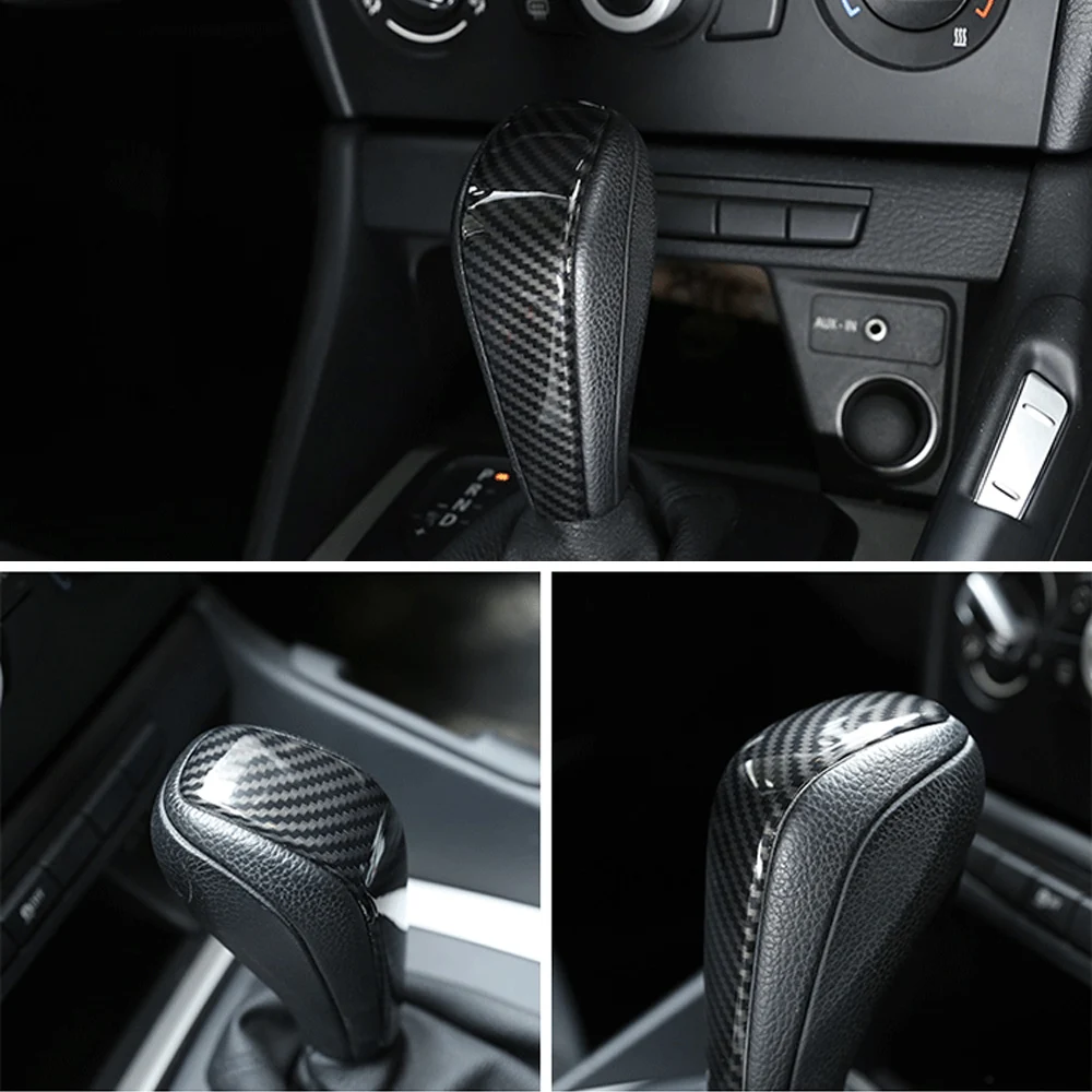 

Carbon Fiber Car Gear Shift Knob Cover Shell Protection Trim Sricker for BMW XI 1 3 Series E91 E90 E93 2006-2012 Accessories