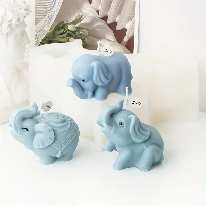 Silicone Mold Silicone Candle Mold Aromatherapy Candle Mold Silicone Candle Molds Candle Mold 3D Cartoon Crocodile Elephant Silicone Mold Animal Candle Soap Resin Cute Crocodile Animal Aroma Soap Plaster Resin Decor