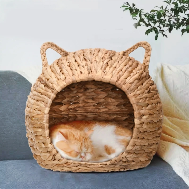 

Handwoven Hammock Swing Bed Pet Kitten Resting Sleeping Bed Cats Cave House