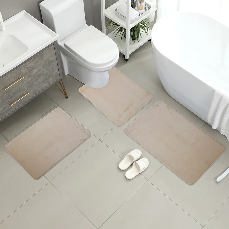 Three Piece Toilet Bath Floor Mat Shower Mat Bath Absorbent Non Slip Carpet Laundry Room floor mat,bathroom mat,absorbent bathroom mat,bathroom floor mat,toilet mat,bath mat,anti slip mat