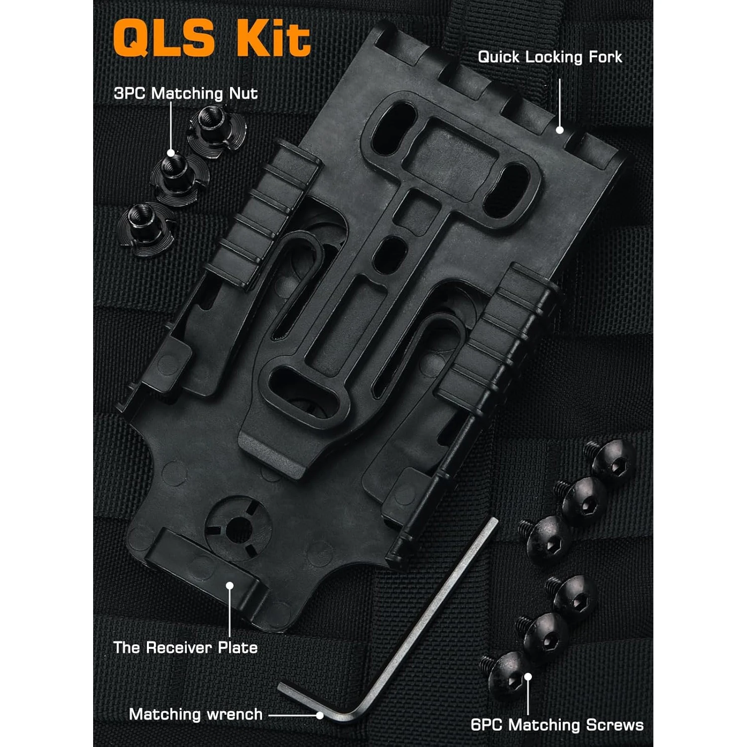 Quick Locking System Kit with Receiver Plate Platform and Holster Locking Fork - 3PCS Set