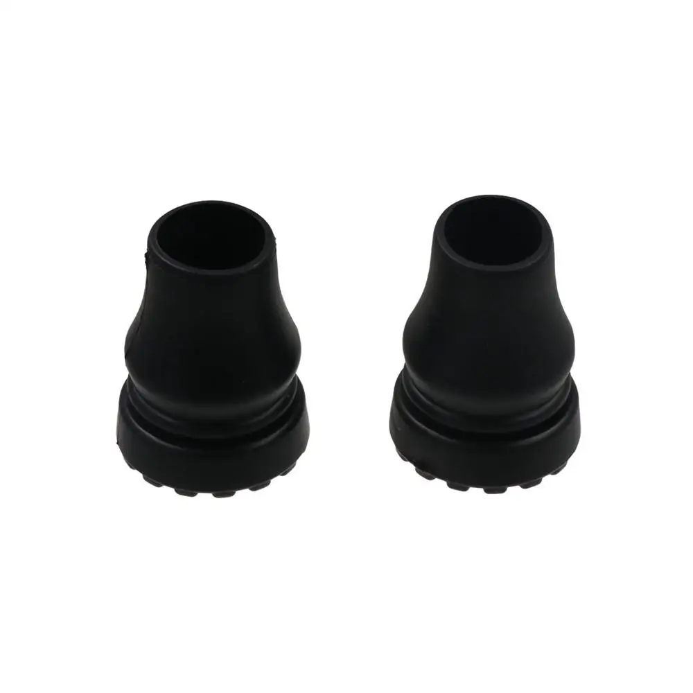 2pcs Anti-Skid Crutch Cane Bottom Pads Black 16/19/22mm Walking Stick Tip Protector Wear -resistant Rubber