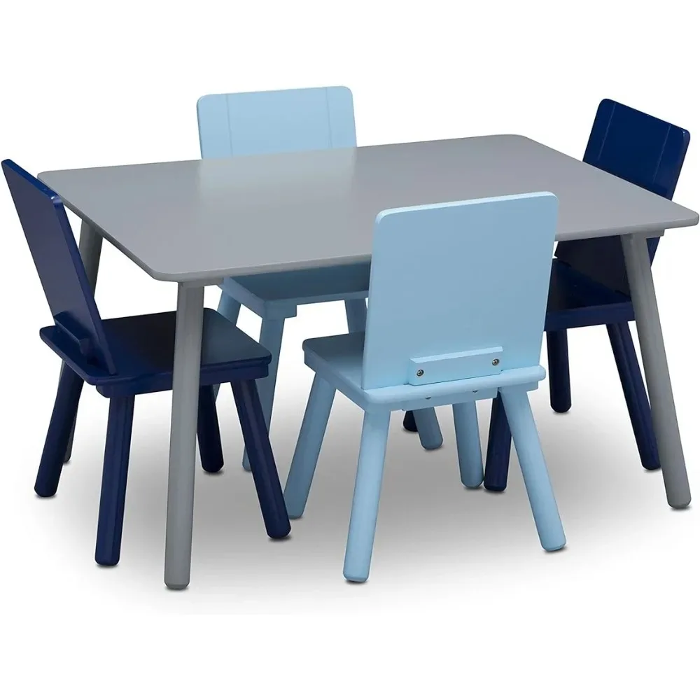 

Kids Table and Chair Set (4 Chairs Included), Children Furniture Sets， study table for kids