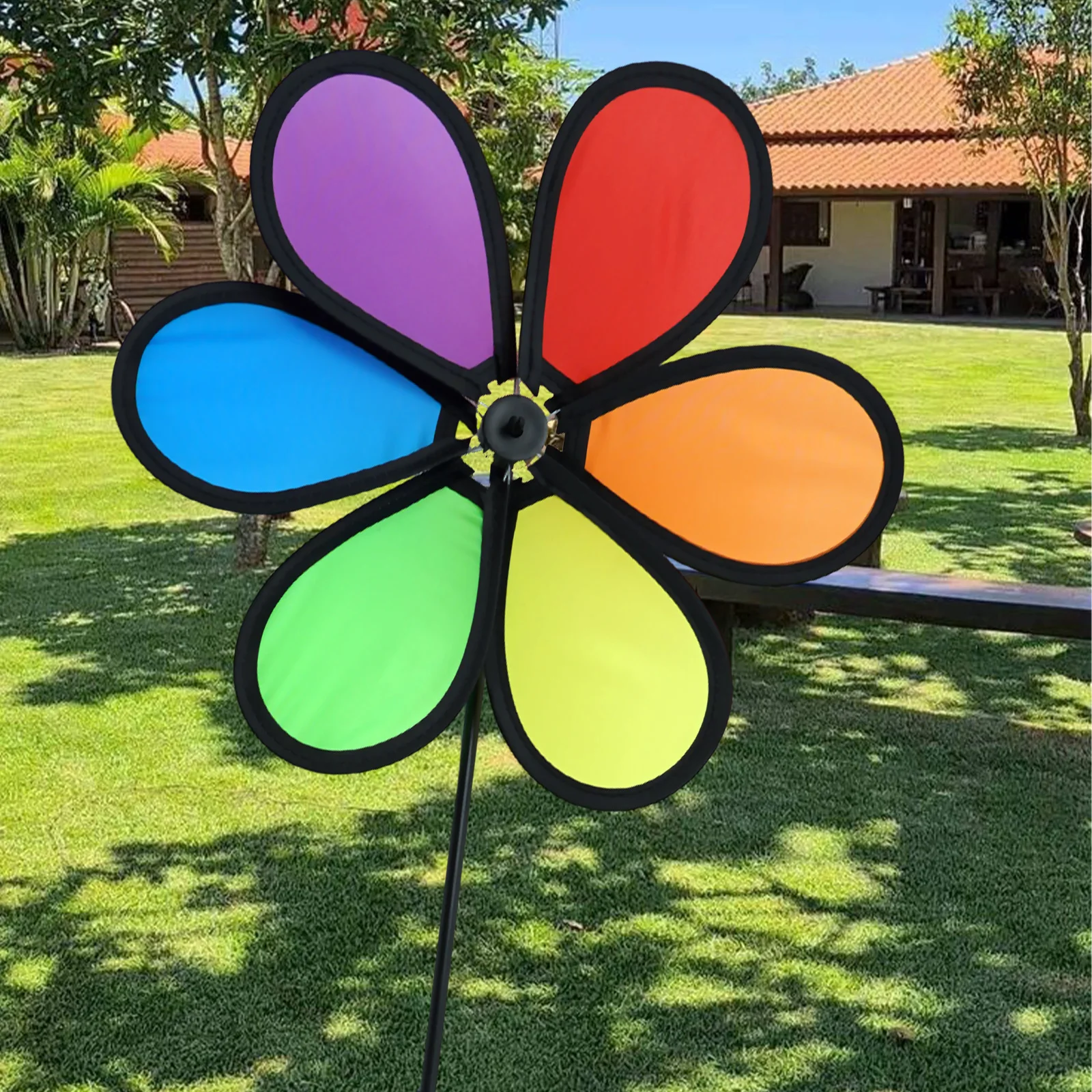 5-1pcs Sunflower Windmill Spinner Colorful Flower Spinners Portable Outdoor Garden Decor Lawn Yard DIY Windmill Cloth Kids Toy