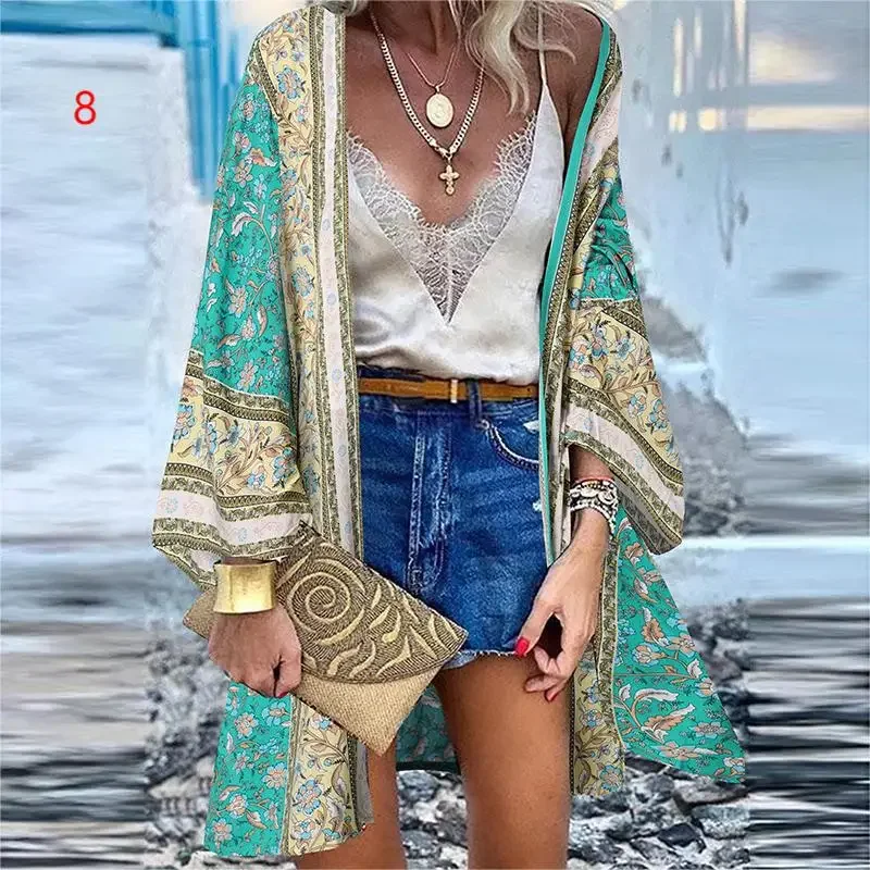 

Boho Woman Swimsuits Kaftans Fashion Beach Cover Ups Swimwear Women's Kimono Cover-ups Beachwear Bathing Suit Cardigan Femme