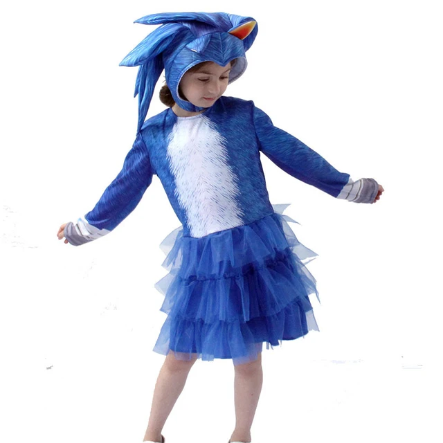 Costume Sonic déguisement enfant cosplay hérisson bleu taille S 3